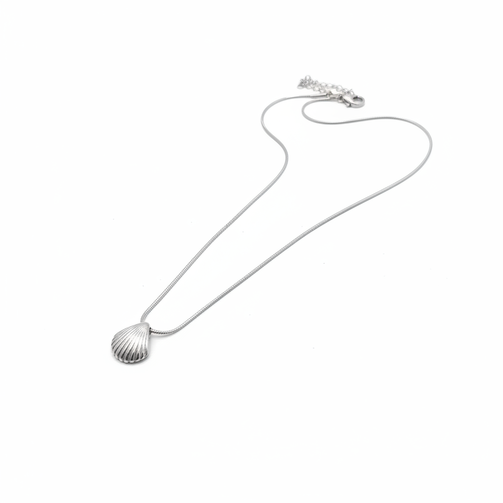 Silver Seashell Pendant Necklace