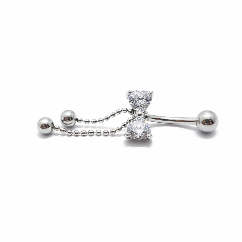 Clear Crystal Bow Belly Bar