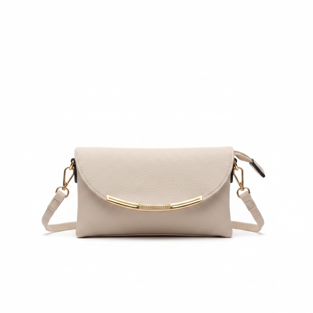 Cream Crescent Crossbody Bag
