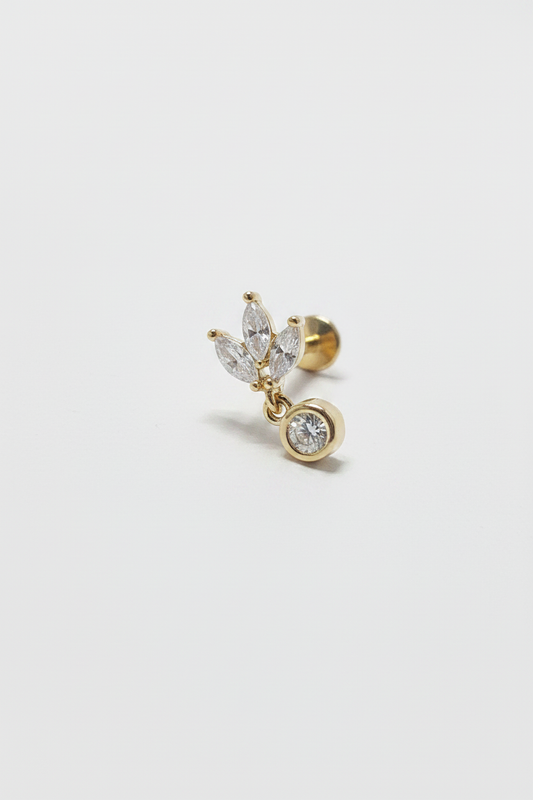Crystal Crown Drop Cartilage Earring