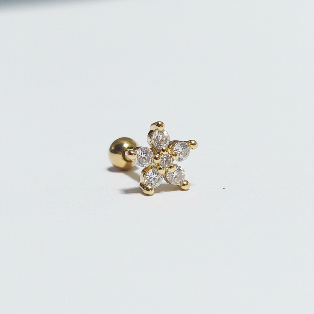 CZ Flower Barbell