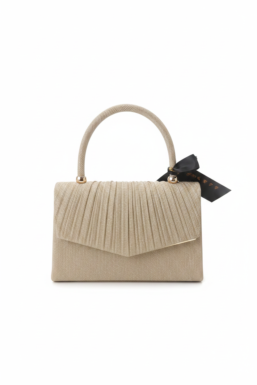 Gold Pleated Bag Front