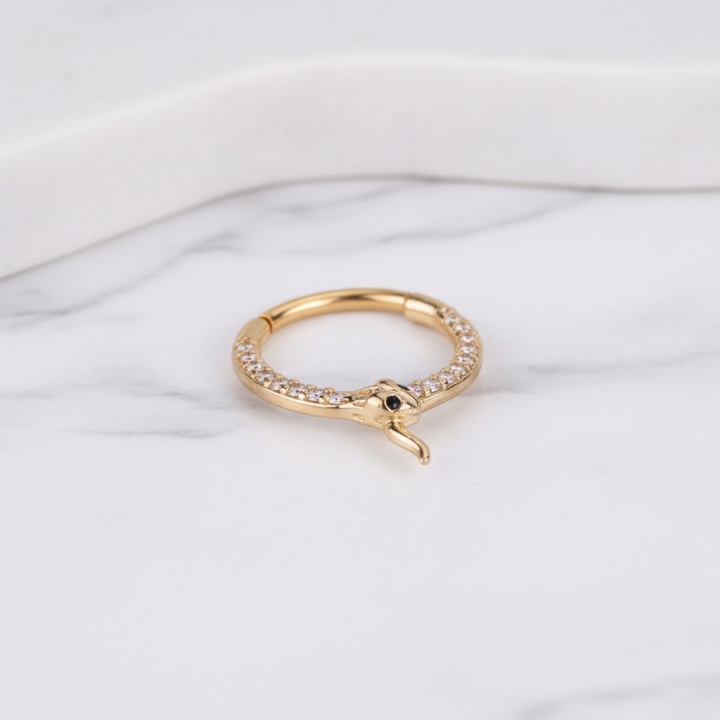 Gold Snake Septum Ring