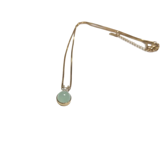 Mint Green Gemstone Drop Necklace