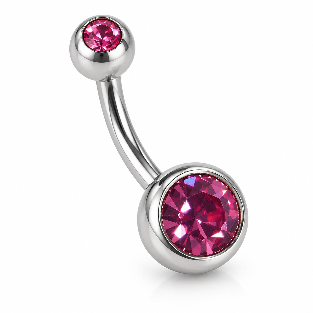 Pink Crystal Belly Bar