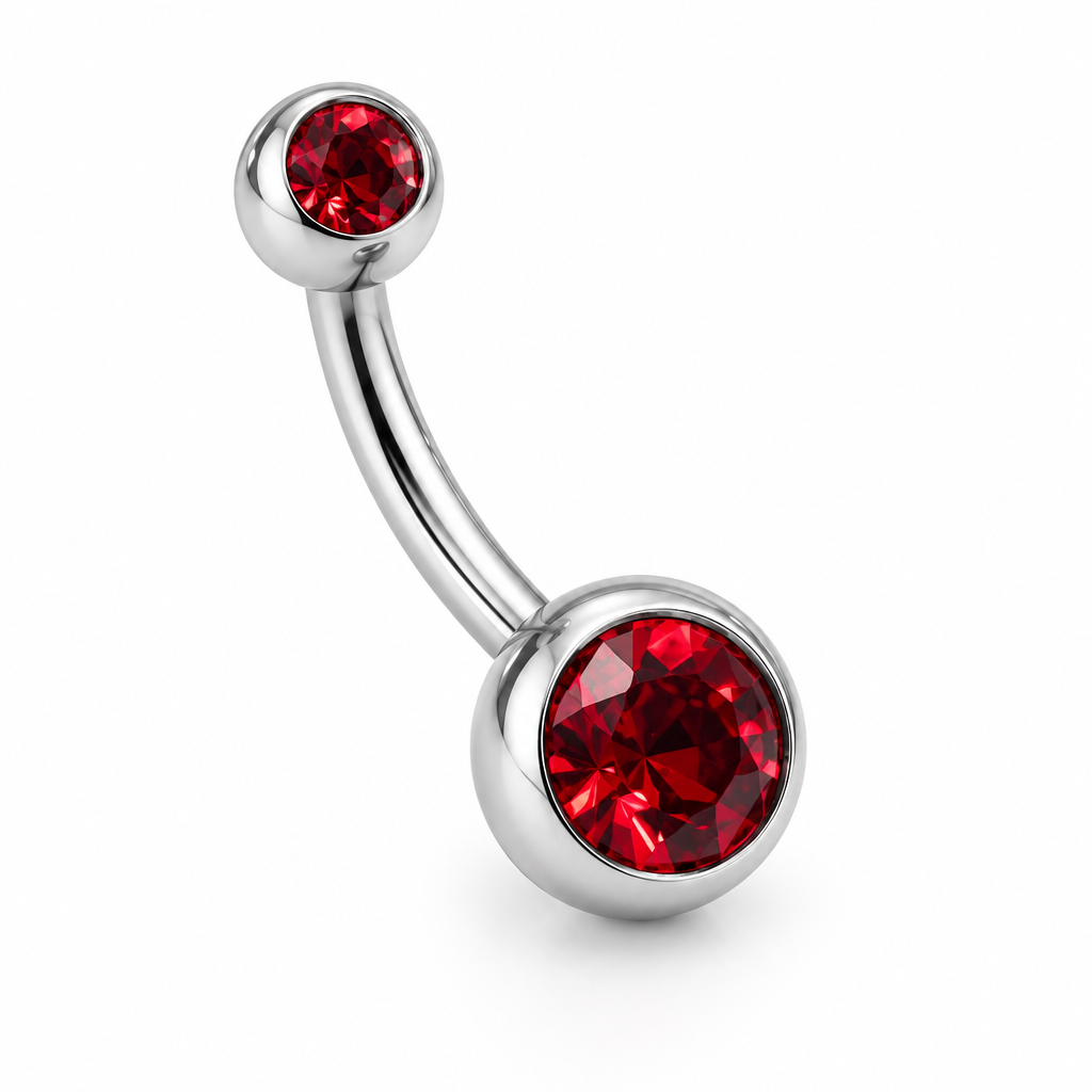 Red Crystal Belly Bar