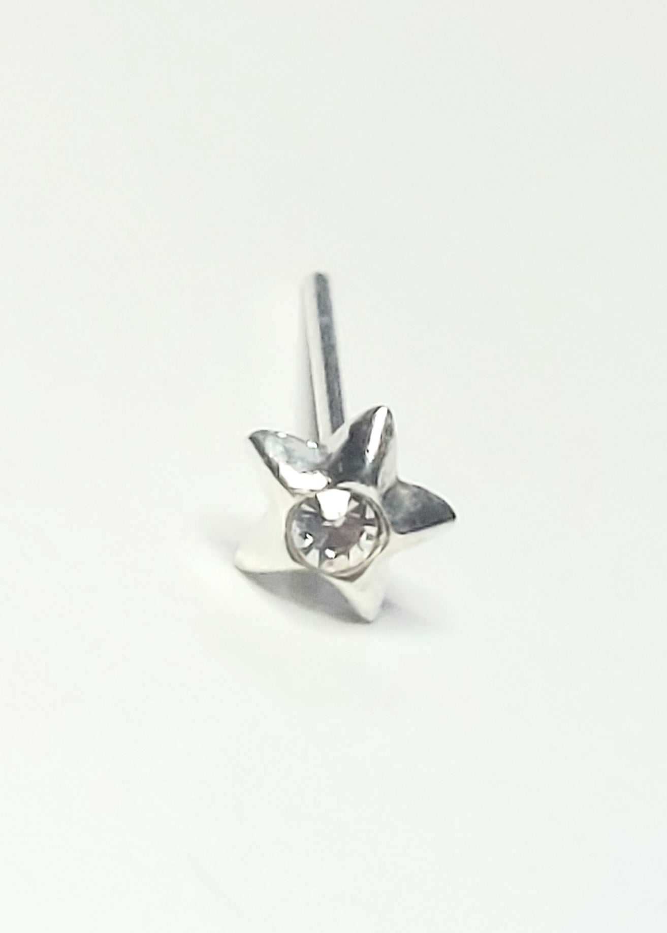 Sterling Silver Crystal Cluster Star Nose Stud