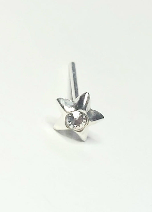Sterling Silver Crystal Cluster Star Nose Stud