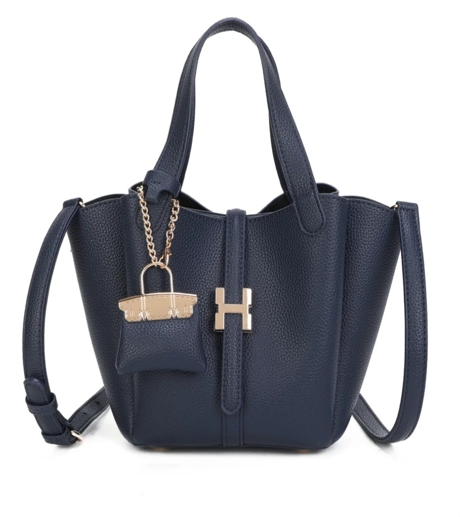 Mini Bucket Bag with Chain Charm