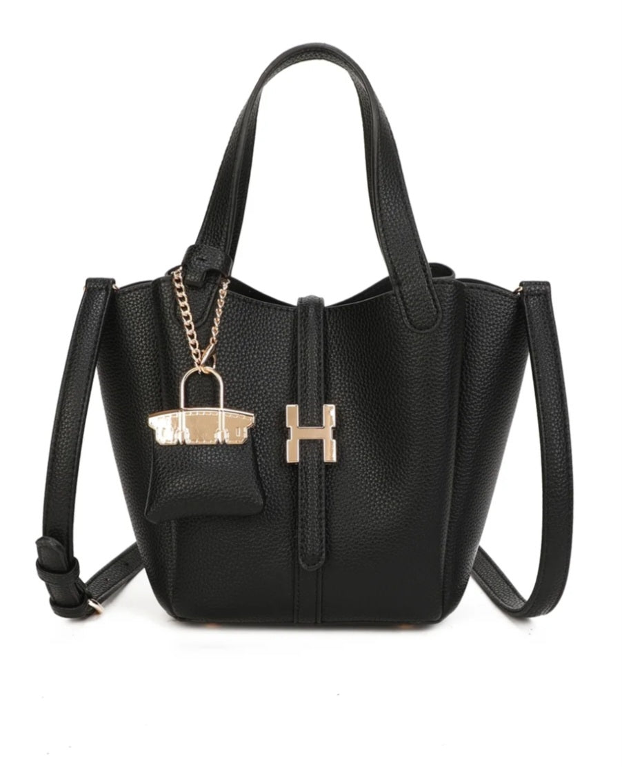 Mini Bucket Bag with Chain Charm