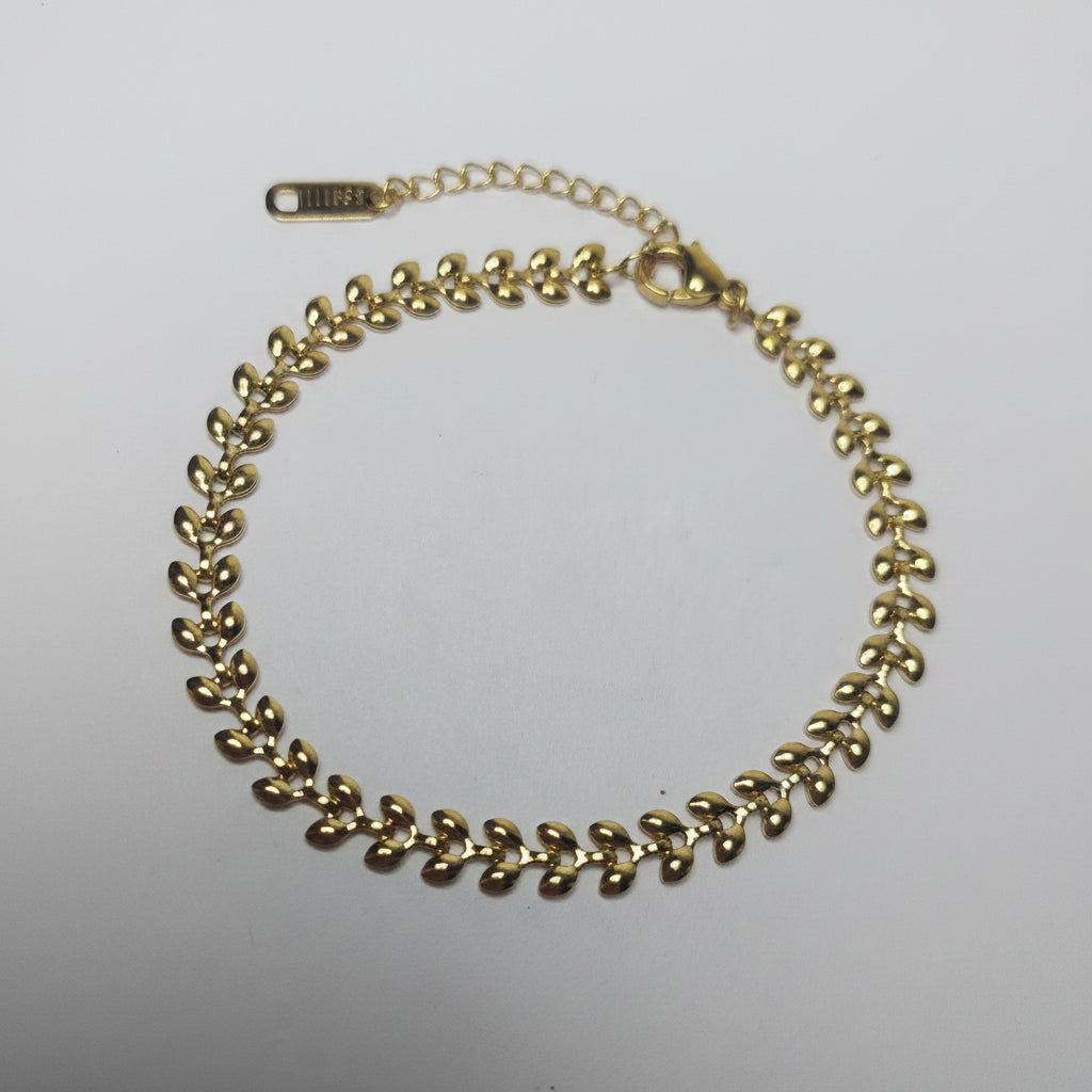 Gold Leaf Chain Bracelet