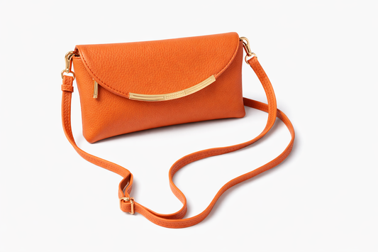 Orange Envelope Clutch Bag