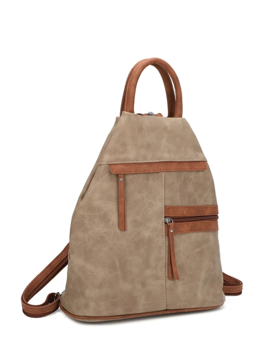 Suede-Style Convertible Backpack