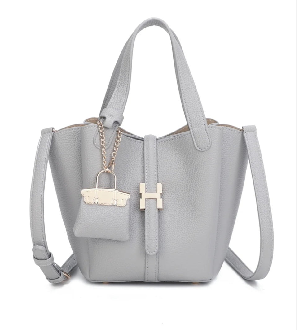 Mini Bucket Bag with Chain Charm