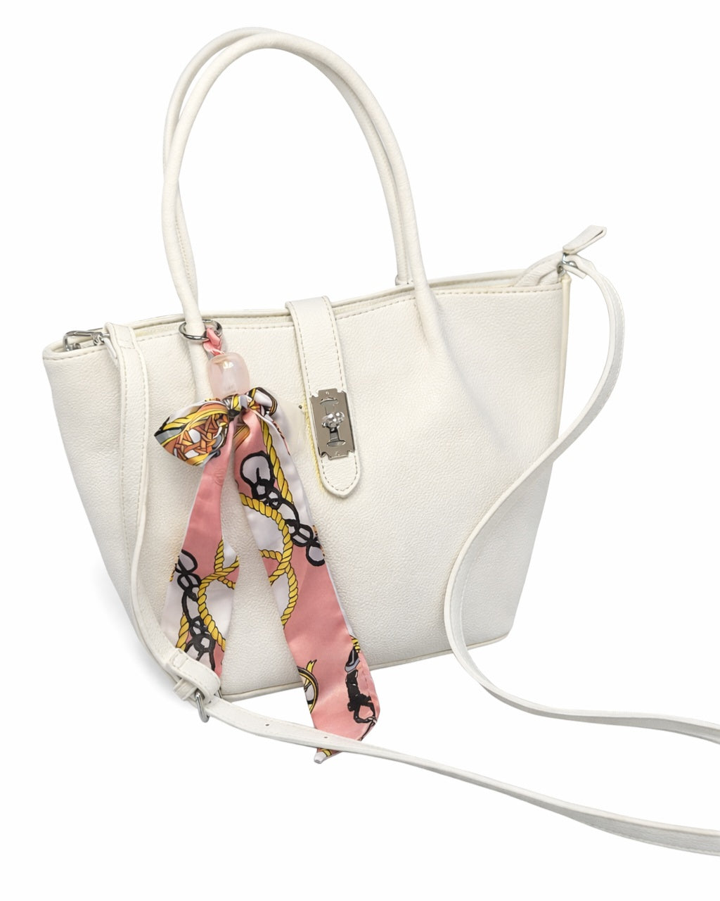 White Structured Tote Bag