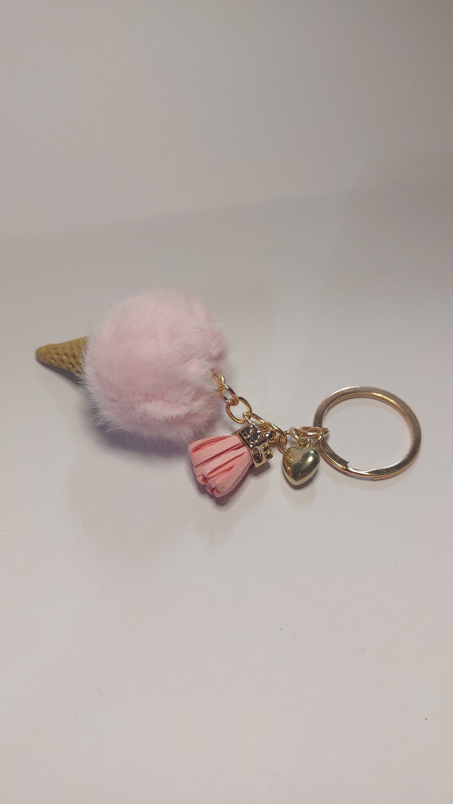 Ice Cream Pom-Pom Keyring