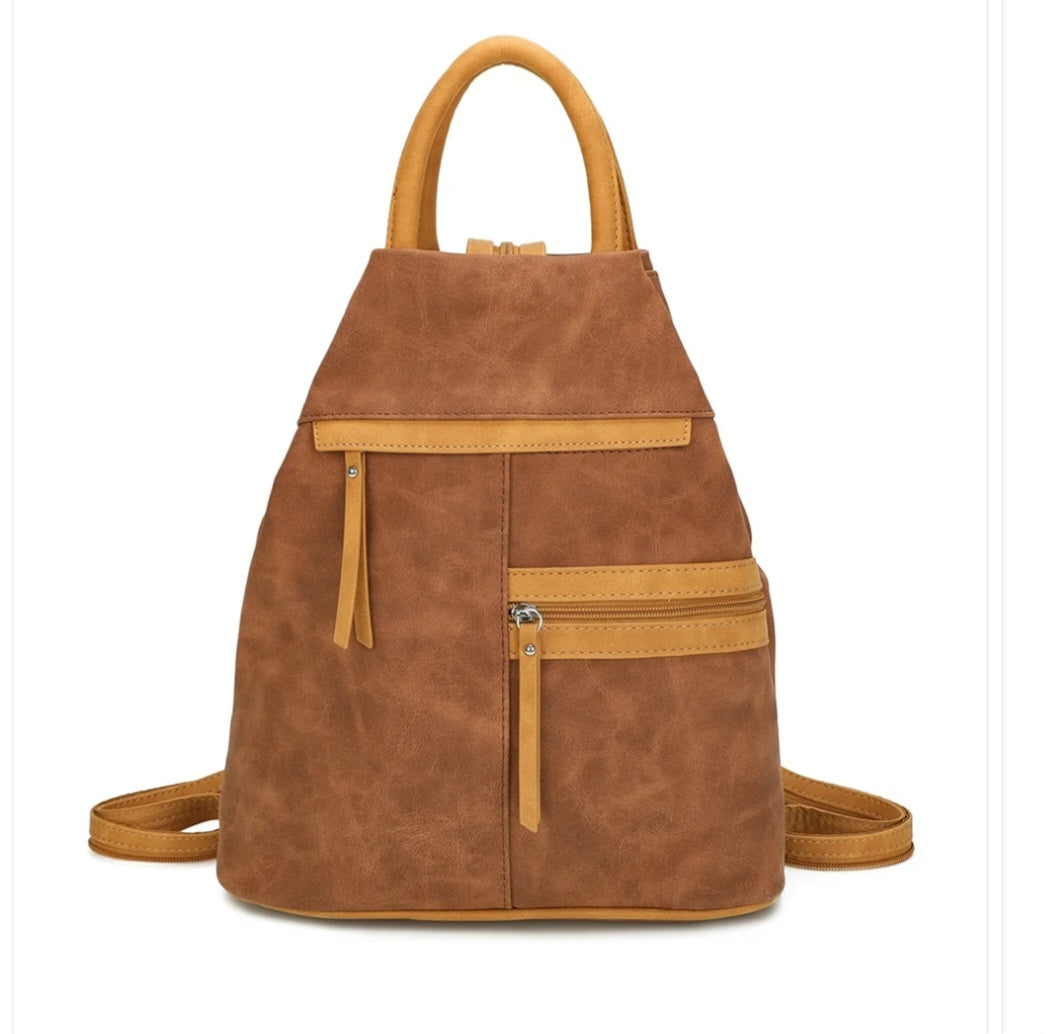 Suede-Style Convertible Backpack