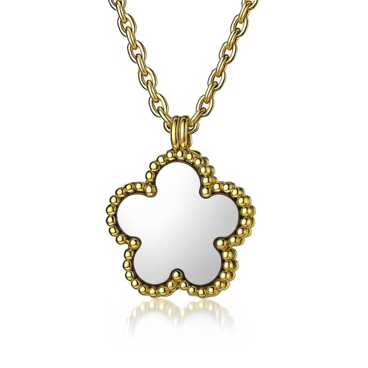 18K Gold Plated Mother of Pearl Pendant Necklace