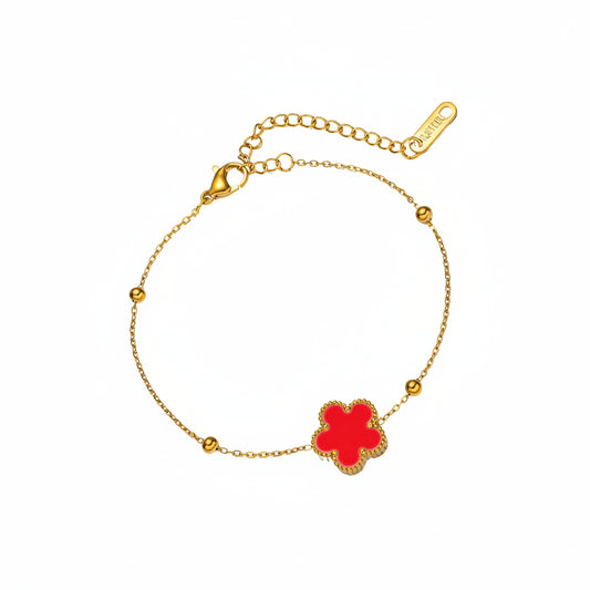 Red flower bracelet