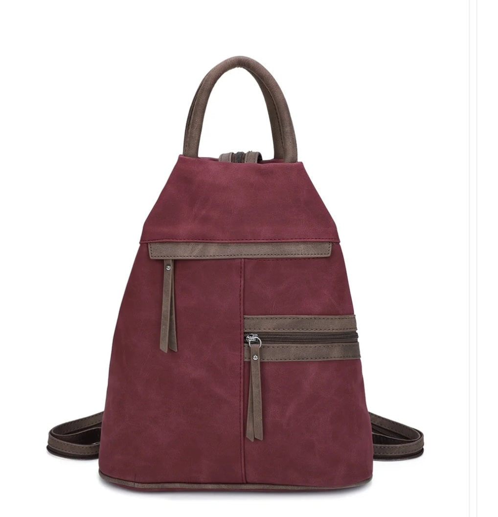 Suede-Style Convertible Backpack