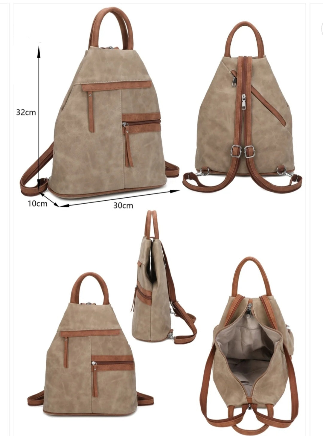 Suede-Style Convertible Backpack