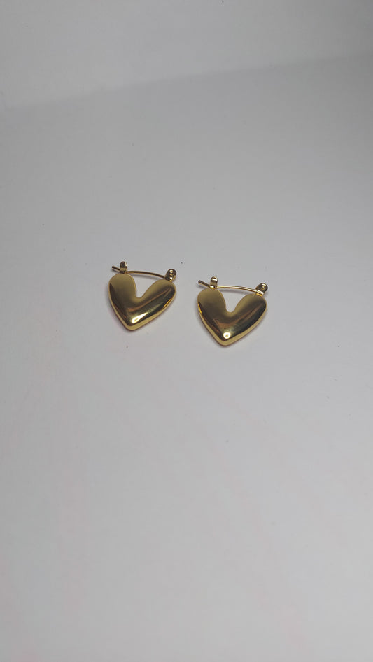Chunky Heart Hoop Earrings