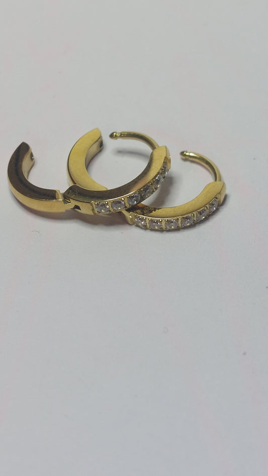 Crystal Huggie Hoop Earrings