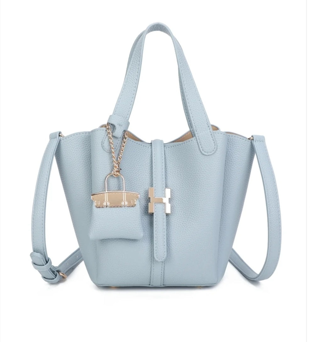 Mini Bucket Bag with Chain Charm