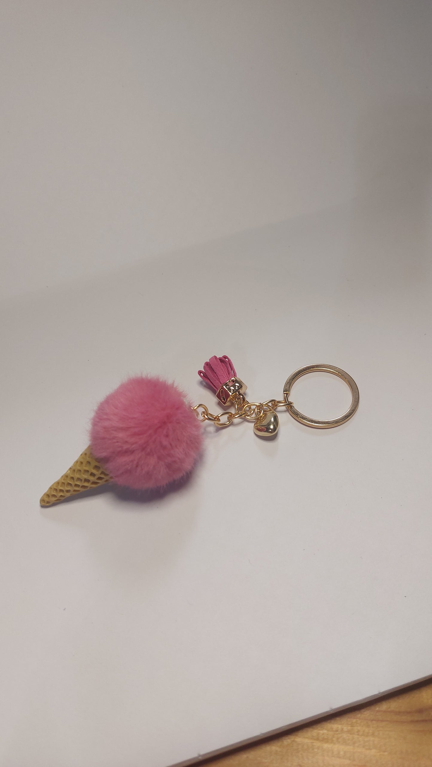 Ice Cream Pom-Pom Keyring