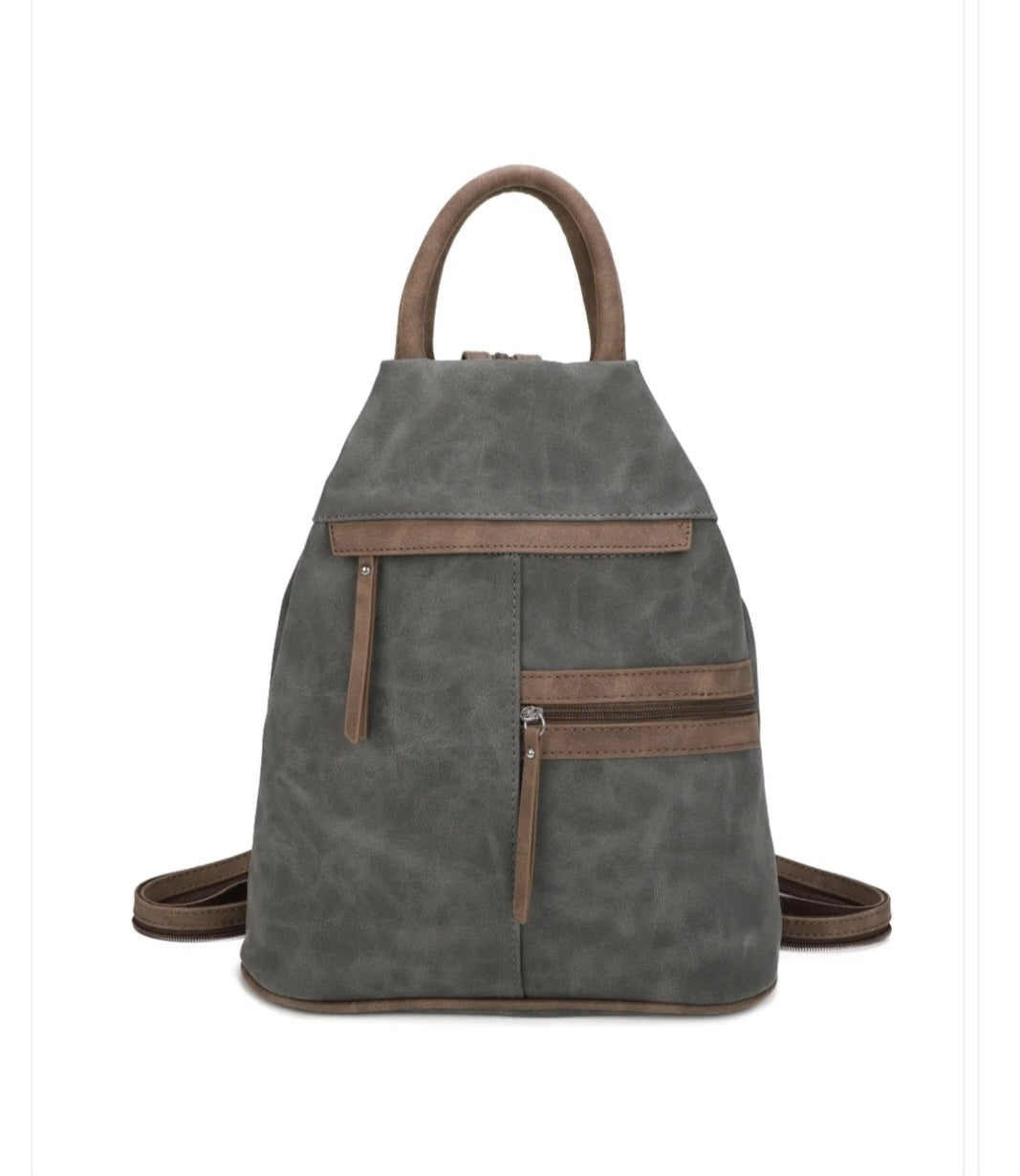 Suede-Style Convertible Backpack
