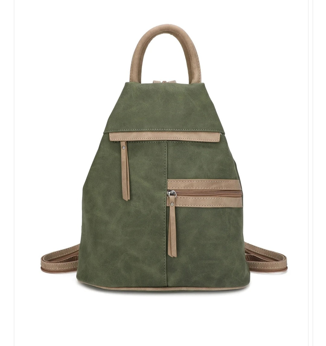 Suede-Style Convertible Backpack