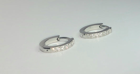 Crystal Huggie Hoop Earrings