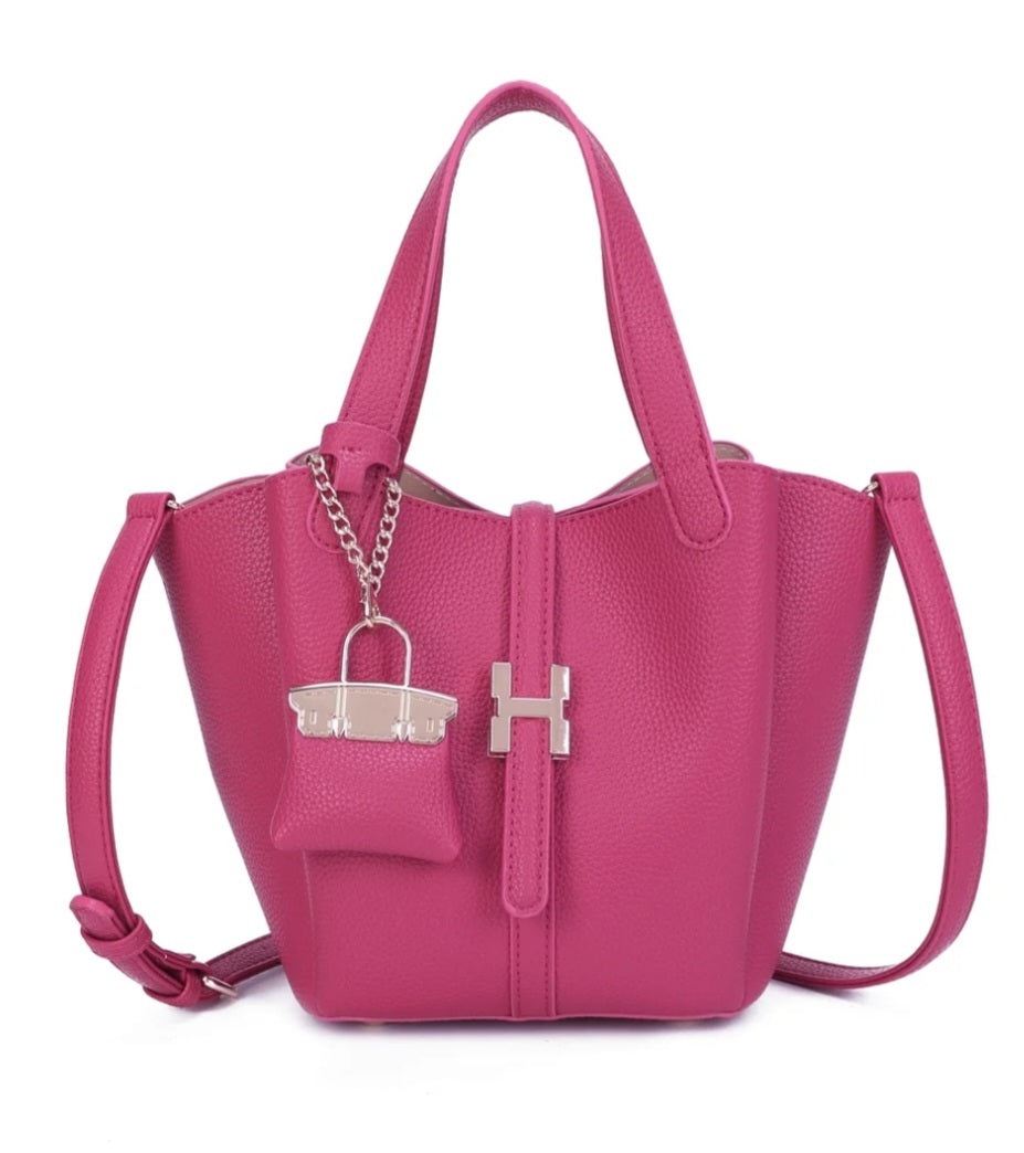 Mini Bucket Bag with Chain Charm