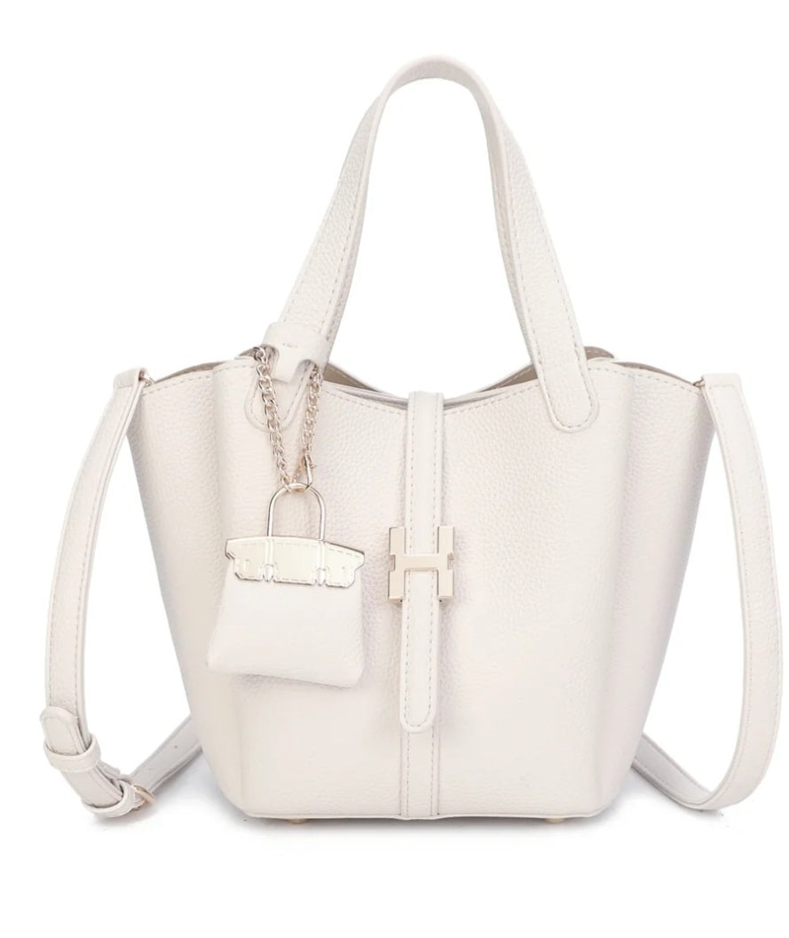 Mini Bucket Bag with Chain Charm