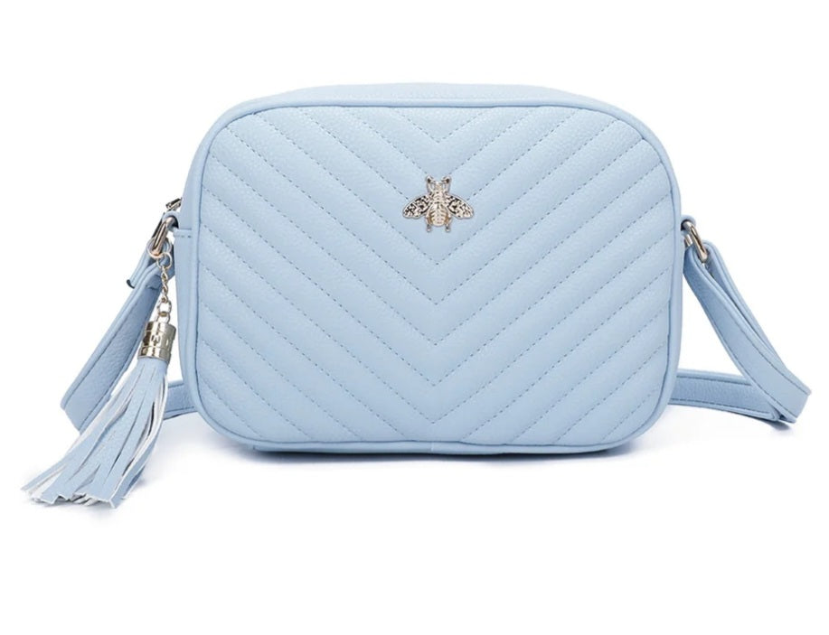 Bee Chevron Quilted Crossbody Bag