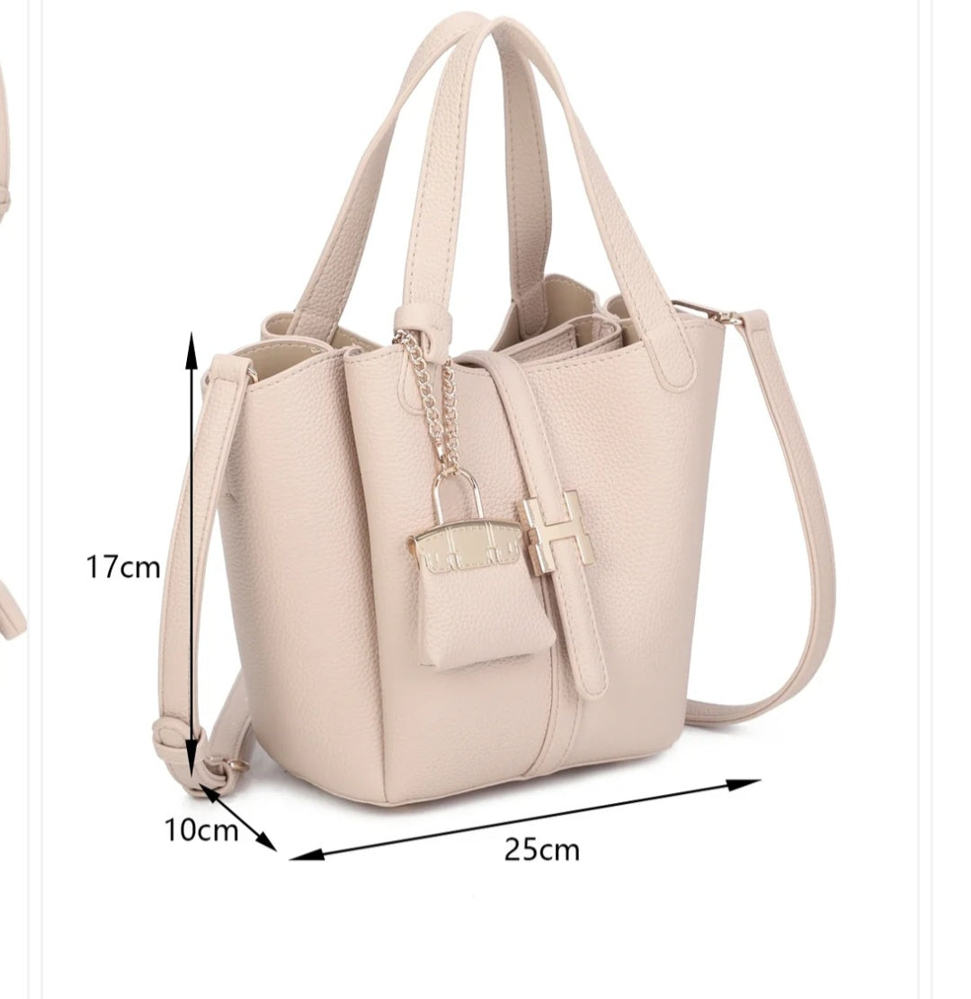Mini Bucket Bag with Chain Charm