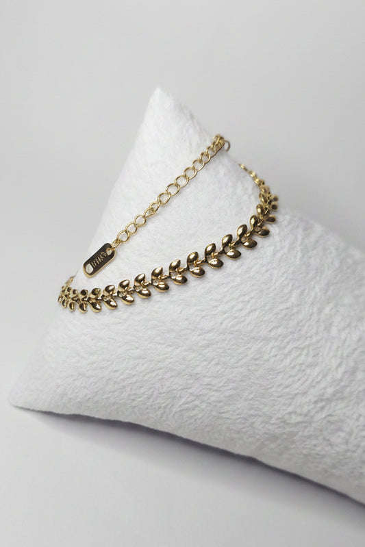Gold Leaf Chain Bracelet