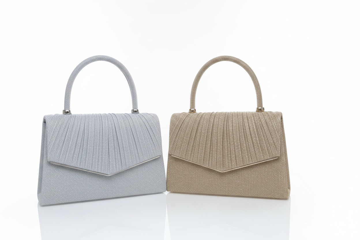 Silver & Gold Pleated Bags