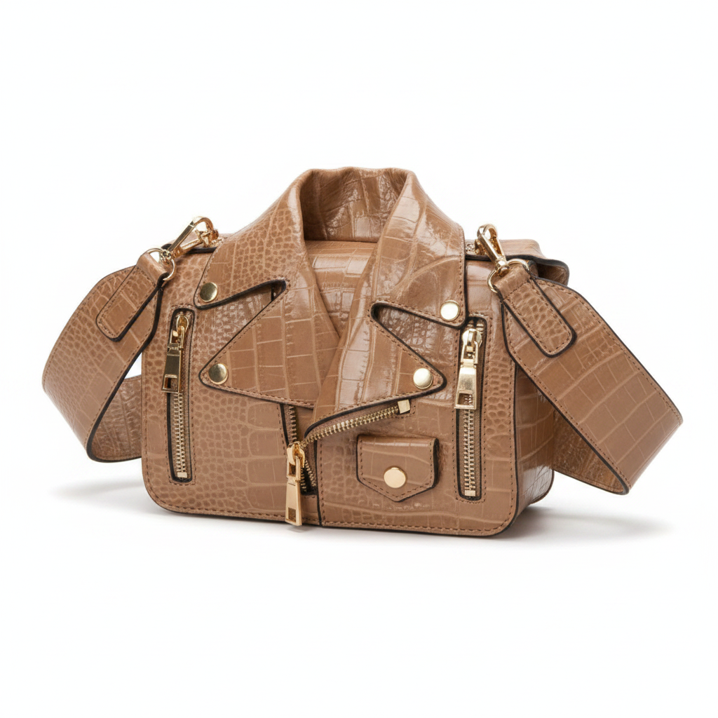 Taupe Biker Jacket Bag
