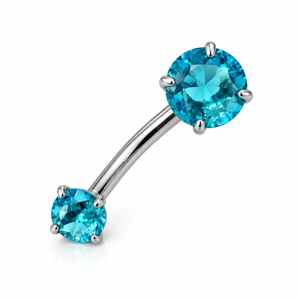 Teal Crystal Belly Bar